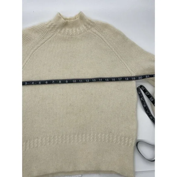 Sézane Otis Jumper Sweater Women's XS Baby Alpaca Preppy Top Designer White - Picture 9 of 9